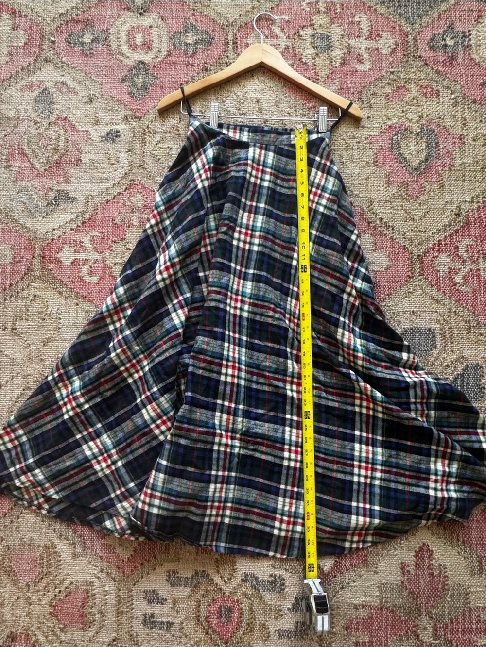 Vintage Ralph Lauren Blue Label Plaid Midi Skirt w Pockets Cotton Tartan Sz 4 - Picture 12 of 12